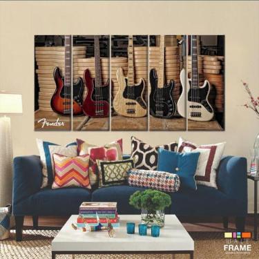 Imagem de Quadro Decorativo Guitarras Fender 5 peças 140x65 - Wall Frame