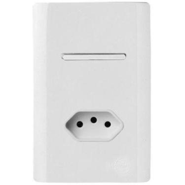 Imagem de Cj Int. Paralelo + Tomada 10A 4X2 - Novara Branco Total - Dicompel Nov