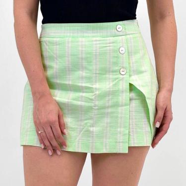 Imagem de Shorts Saia Hering em Tecido Listrado Feminino-Feminino
