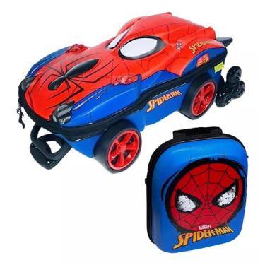 Imagem de Kit mochila diplomata maxtoy 3d homem aranha com lancheira