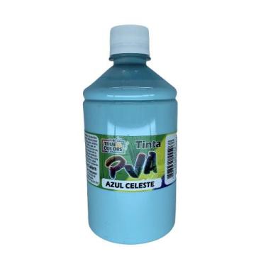 Imagem de Tinta Pva para Artesanato Fosca 500ml True Colors, AZUL CELESTE