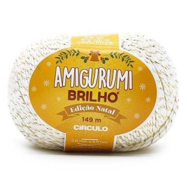Imagem de Fio Amigurumi Brilho Natal Círculo 80g, 8001 BRANCO