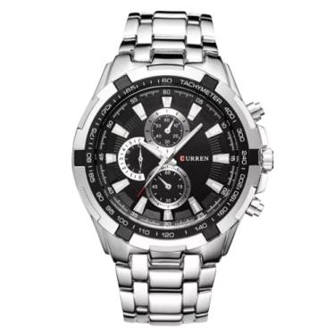 Imagem de Relógio de Pulso Masculino Modelo 8023, Aço Inoxidável, Quartzo, 46mm de Diâmetro, Resistente a Choques, À Prova D'Água 3ATM, Mostrador Luminoso