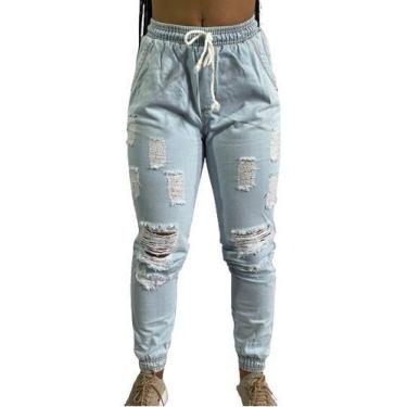 Imagem de Calça Jogger Jeans Ótimo Caimento Estilosa C35 - Fanáticos Por Cintas,