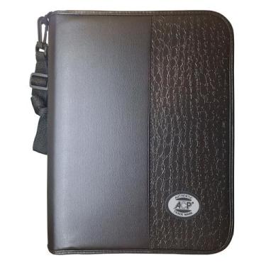 Imagem de Fichário Universitário ACP Croco com Zíper e Alça, Preto