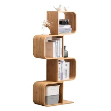 Imagem de LICONG-2019 Suporte para livros, estante de chão, estante criativa, sala de estar, janela de sacada, estante de livros de madeira maciça