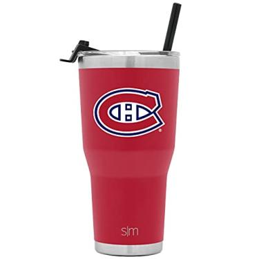 Imagem de Simple Modern Caneca de viagem com isolamento térmico oficial NHL Montreal Canadiens 850 g Cruiser Tumbler com tampa flip e canudo, cor da equipe