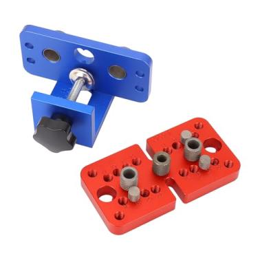 Imagem de Kit Localizador de Gabarito para Cavilha para Carpintaria, Ferramenta Guia de Gabarito para Cavilha Autocentrante de Alumínio 3 Em 1 Furo 6061, Escalas Gravadas e Localizador de