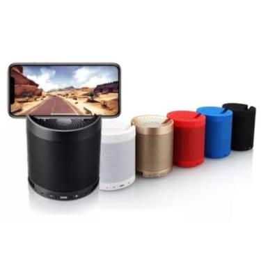 Imagem de Caixinha De Som Bluetooth Portatil MP3 Pen Drive FM Apoio Celular (Dourado)