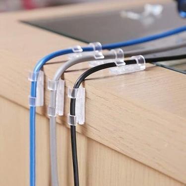 Imagem de Passa Fio Fixador Organizador De Cabos Kit C/ 10