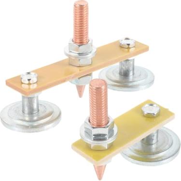 Imagem de 2 peças de dispositivo de aterramento braçadeira magnética de solda braçadeiras de aterramento ferramentas acessórios de soldagem grampos de estabilidade ímãs de soldagem e grampos ferramenta de