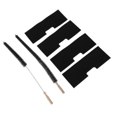 Imagem de Conjunto de 4 filtros de fiapos de máquina de lavar e secar com 2 escovas de ventilação para secadora para WH01X35719, substituição do filtro de fiapos da máquina de lavar com escova de ventilação,