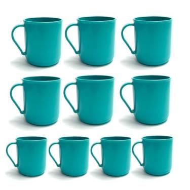 Imagem de Kit 30 Canecas Plásticas 400ml Infantil Para Creches Escolas Festas e Eventos Merenda Cantina (Verde Água)