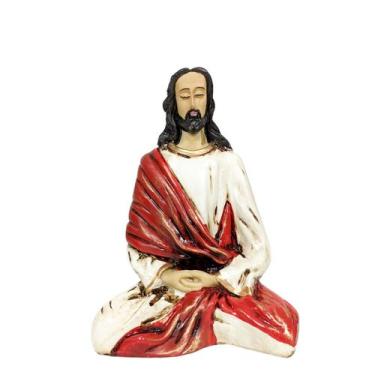 Imagem de Jesus sananda meditação imagem meditando resina 22 cm - Shop Everest