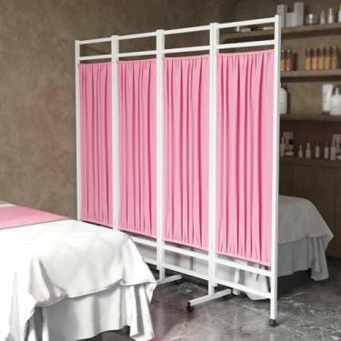 Imagem de Tela divisória de privacidade médica de 4 painéis, divisória de sala de rodagem de 1,8 m de altura para consultórios médicos, salões de beleza, clínicas, hospitais, cercas de parede temporárias