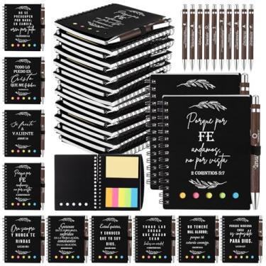 Imagem de Kosiz Conjunto de 40 peças/20 cadernos cristãos, presente a granel para mulheres, dia das mães, pai, homens, diário de oração, espiral com versículo da Bíblia, caneta, notas adesivas para igreja
