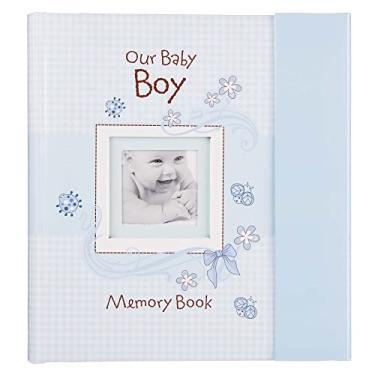 Imagem de Christian Art Gifts Boy Baby Book of Memories Blue Keepsake Photo Album Our Baby Boy Memory Book Baby Book with Bible Verses, the First Year