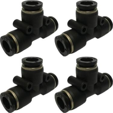 Imagem de 4 união emenda t engate rápido conexão pneumatica pu 8mm - AKME