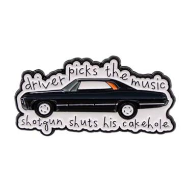 Imagem de Driver Picks the Music Shotgun Shuts His Cakehole Supernatural Baby Car Dean Winchester Programa de TV Fantasia Horror Drama Magia 3,3 cm Emblema de broche esmaltado, 1.3 Inches, Esmalte, Esmalte