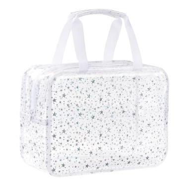 Imagem de UUYUUY Bolsa de maquiagem transparente de PVC, Transparente., Bolsa de maquiagem transparente