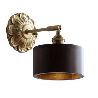 Imagem de Luminária de parede nórdica de meados do século, toda em cobre, com base simples e três tons, para quarto, sala de jantar, corredor, cozinha, bar, estudo (14 * 8 * 11,5 cm)