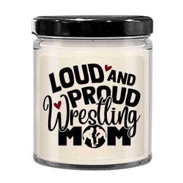 Imagem de Vela Loud and Proud Wrestling Mom, presente de Dia das Mães, vela de cera de soja, vela novidade derramada à mão, ideia de presente de cesta de aniversário e Natal