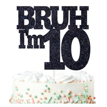 Imagem de Bruh I'm 10 Cake Topper, Out Single, Double Digits, Bro It's My Birthday, Hello Ten, Happy 10th Birthday Party Decorations Supplies for Boys Girls