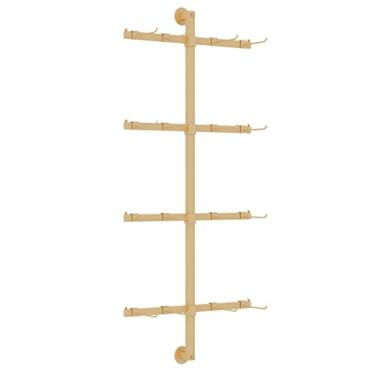 Imagem de CHBGLNTY Prateleiras de exibição de roupa para lojas de roupas, prateleiras de exibição de roupas para clientes de retalho, prateleira organizador de acessórios montado na parede com ganchos