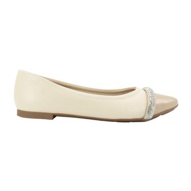 Imagem de Sapatilha Feminina Modare Bico Fino Branco Off Cristal