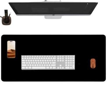 Imagem de Desk Pad 160X40 Computador Notebook Em Couro + Porta Copo - Genertoy