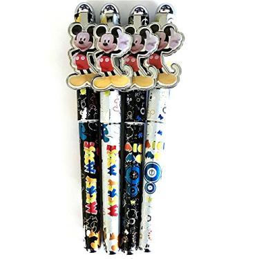 Imagem de Conjunto de 4 canetas pretas e brancas brilhantes Mickey e Minnie Mouse