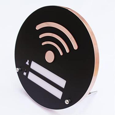 Imagem de Bilygelwarwof Placa de senha wifi engraçada para quarto de hóspedes, placas de wi-fi de mesa criativa minimalista americano (preto)