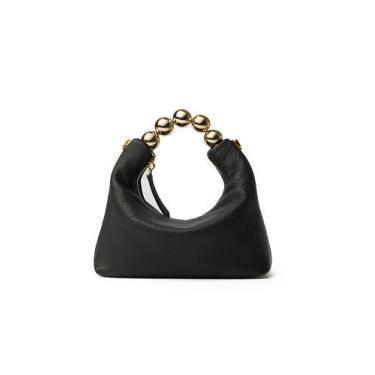 Imagem de Bolsa embreagem DORIS&JACKY Small Top Handle feminina de couro preto