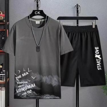 Imagem de Conjunto Casual Masculino 2 Peças Verão - Camiseta e Agasalho para Gin