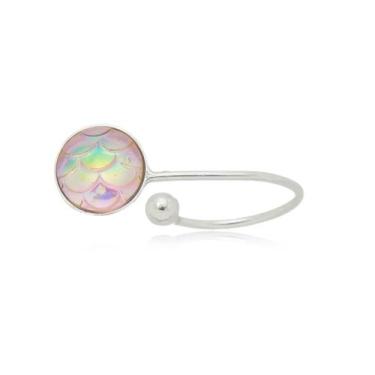 Imagem de Piercing Fake Escama Rosa de Prata 925 - Cirulli Pratas