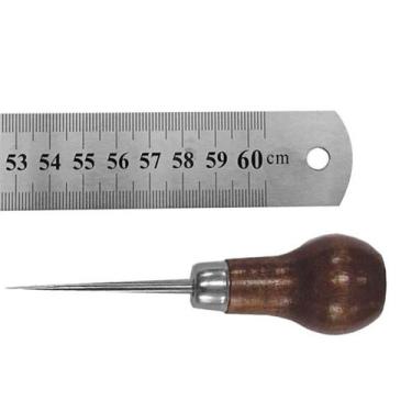 Imagem de Regua 60cm 24 Polegada Aco Inox Profissional + Agulhao Furar - Evolver