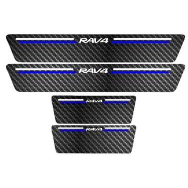 Imagem de Kit Soleira Protetora Porta Premium Blue Fibra Carbono Rav4 - Jhow Ade