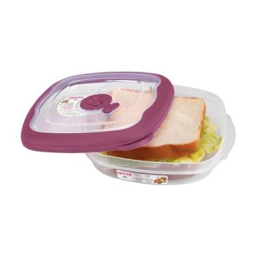 Imagem de Pote Quadrado Rosa 664ml Sanremo