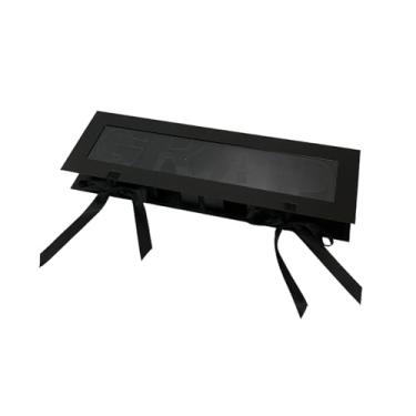 Imagem de Nishiyuenyi Caixa de flores em formato de letra de formatura, caixa de presente com enchimento, saco de sabonete de flores versátil para festas, Preto