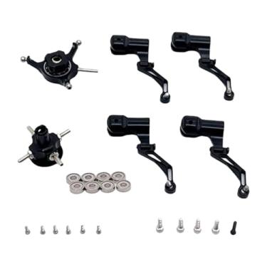 Imagem de simhoa Conjunto de placa para helicóptero RC, peça de reposição, fácil instalação, acessórios práticos para aeronaves RC, clipe de folha para K124, Preto