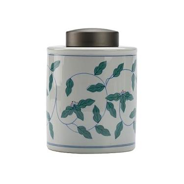 Imagem de Lata de Chá Vasilha de chá selada de cerâmica pintada à mão Jingdezhen com tampa jarra de armazenamento para depósito de chá Lata de Chá
