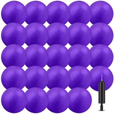 Imagem de 24 bolas de brinquedo em massa de 15 cm, bolas infláveis de borracha de kickball esportivas com bomba manual para crianças, adultos, jogos de bola internos e externos, kickball, handebol, quatro