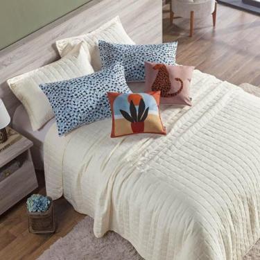 Imagem de Colcha Cama Queen 7 Peças Basic 300 Fios Marfim Jaquar - Enxoval Vip