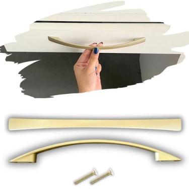 Imagem de 4 Puxador Alça 24cm em metal p/ Gavetas, Armários e Móveis - Compras F