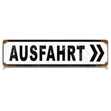 Imagem de Kexle Placa De Lata Metal Ausfahrt, Decoração Parede Para Sala Estar, Placas Vintage Cafeteria, Presentes Casa, 16 X 4 Polegadas