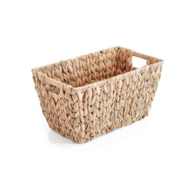 Imagem de Oikos - Cesto Organizador Retangular com Alças 38cm de Palha Fibra Natural Resistente