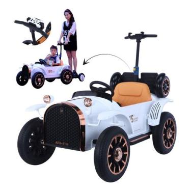 Imagem de Mini Carro Elétrico Infantil 12v Modelo Retrô Importway BW123 Cor Bran