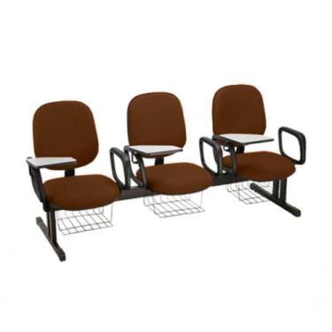 Imagem de Cadeira Em Longarina Para Escolas Linha Uno Marrom - DESIGN OFFICE MÓV