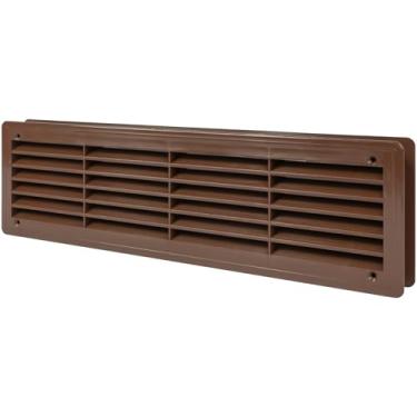 Imagem de Vent Systems Capa de ventilação de porta de plástico marrom escuro de 45,7 cm x 12,7 cm - Ventilação com dois lados - grade interna de porta registrada - Grelha de ventilação para casa, armário