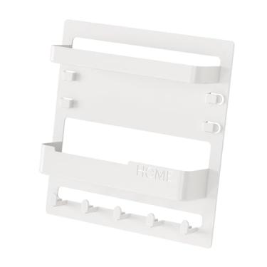 Imagem de IEUDNS Porta-chaves de parede, organizador decorativo, prateleira multiuso, gancho para chaves para corredor, escritório, cozinha, entrada, garagem, Branco